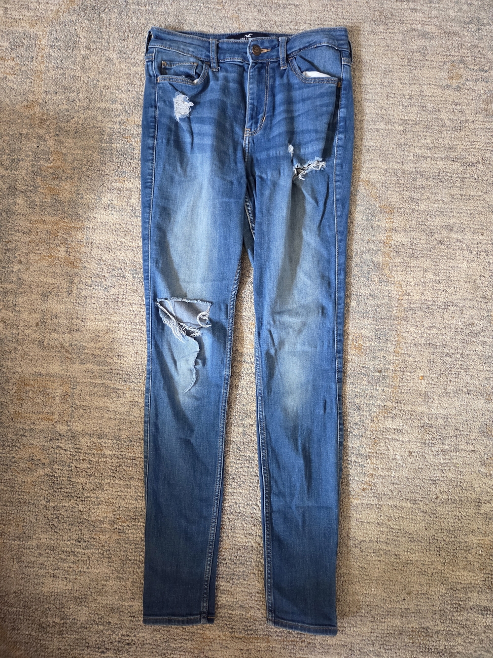 Hollister Medium Blue Distressed Skinny Jeans - Women